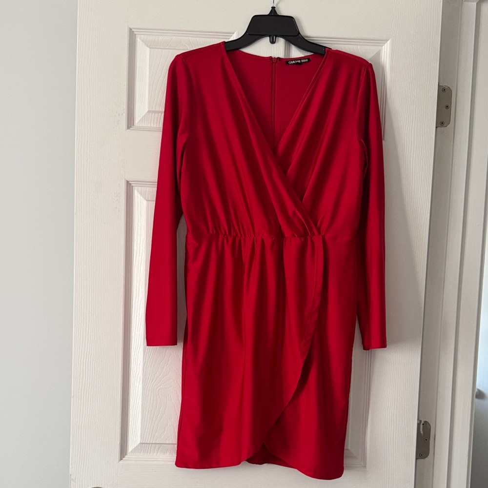 Gianni Bini Bold Red Long Sleeve Dress